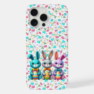 Cute, colourful 3 Easter bunny iPhone 15 Pro Max Case