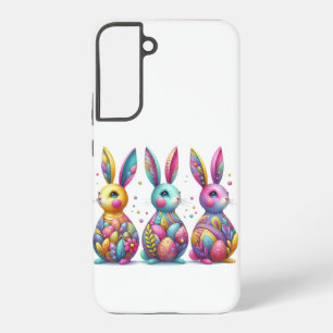 Cute, colourful 3 Easter bunny Samsung Galaxy Case