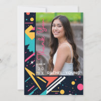 Cute Colourful 80s Retro Bright Graduation