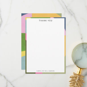 Cute Colourful Abstract Art Modern Personalised Thank You Card