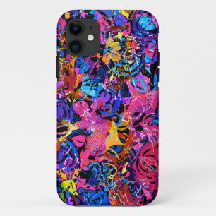 Cute colourful abstract floral patterns iPhone 11 case