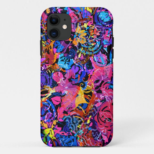 Cute colourful abstract floral patterns Case-Mate iPhone case (Back)