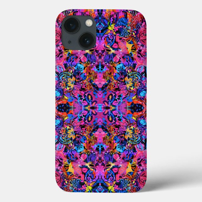Cute colourful abstract floral patterns Case-Mate iPhone case (Back)