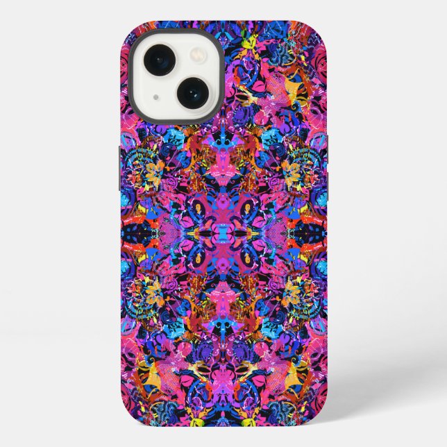 Cute colourful abstract floral patterns iPhone case (Back)