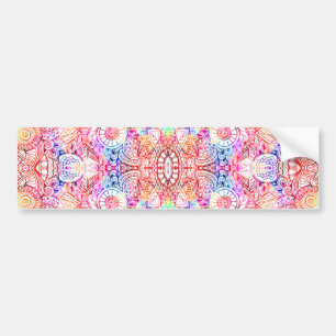 Cute colourful abstract flowers bumper sticker