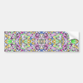 Cute colourful abstract flowers bumper sticker