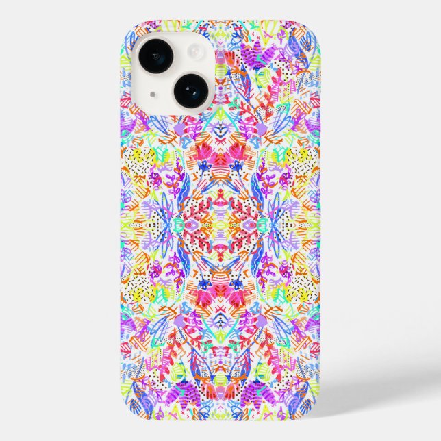 Cute colourful abstract flowers patterns Case-Mate iPhone case (Back)