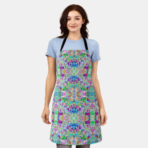 Cute colourful abstract geometric fragments design apron