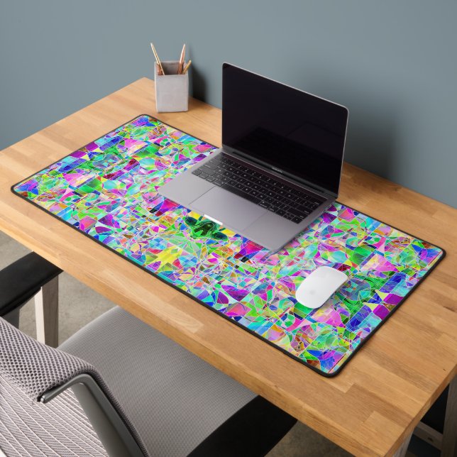 Cute colourful abstract geometric fragments design desk mat (Office 2)