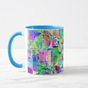 Cute colourful abstract geometric fragments design mug