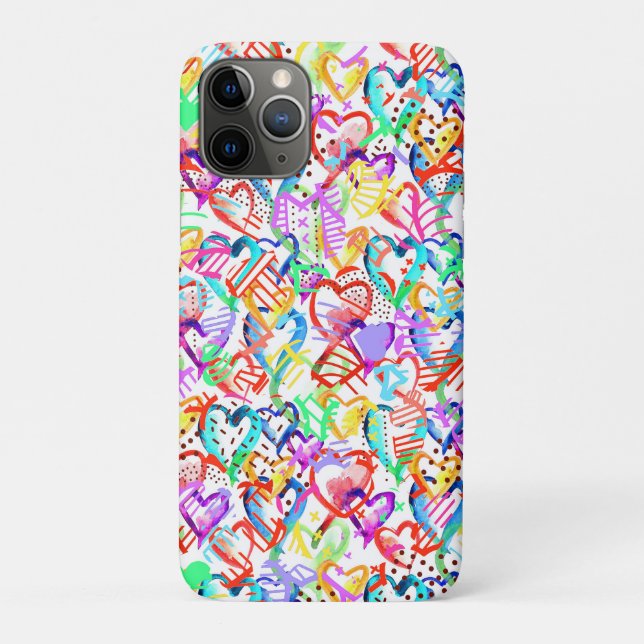 Cute colourful abstract hearts patterns Case-Mate iPhone case (Back)