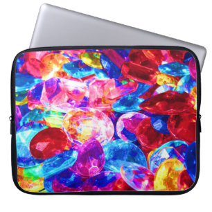Cute colourful abstract jewellery texture laptop sleeve