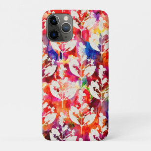 Cute colourful abstract leaves patterns iPhone 11 pro case