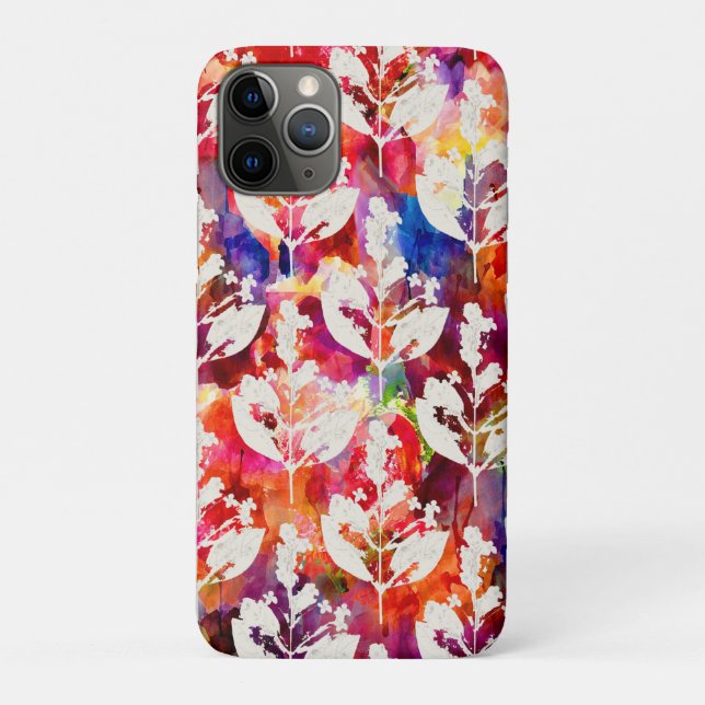 Cute colourful abstract leaves patterns Case-Mate iPhone case (Back)