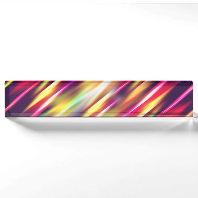 Cute colourful abstract lines nameplate (Front)