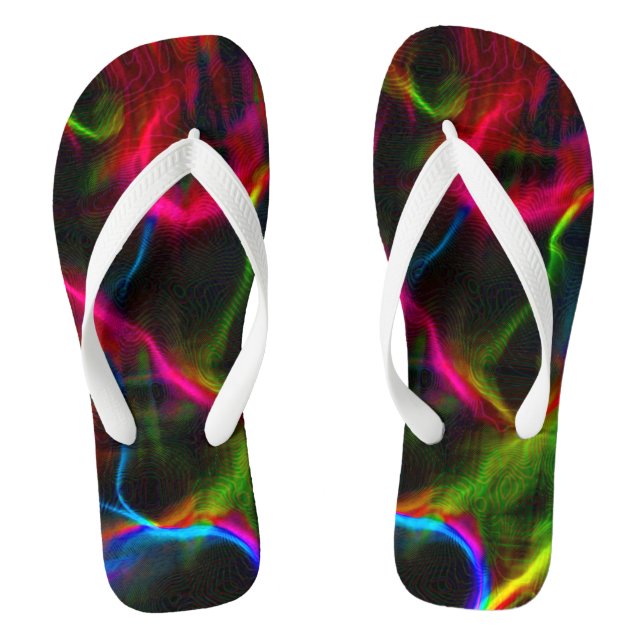 Cute colourful abstract lines  thongs (Footbed)