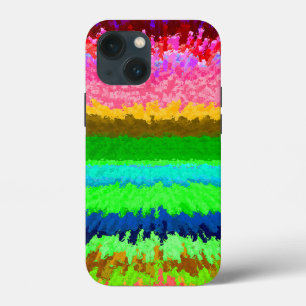 Cute colourful abstract lines throw pillow iPhone 13 mini case