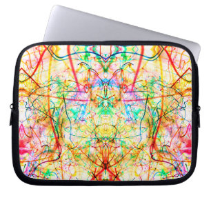 Cute colourful abstract lines throw pillow laptop sleeve