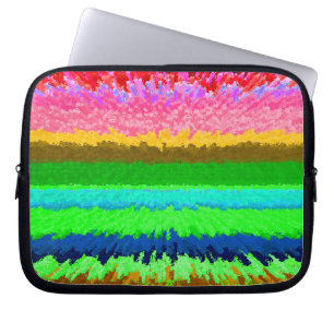 Cute colourful abstract lines throw pillow laptop sleeve