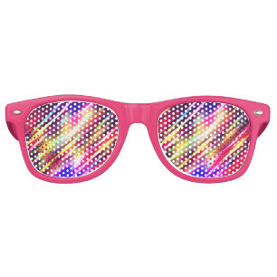 Cute colourful abstract lines throw pillow retro sunglasses
