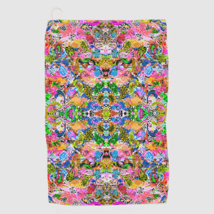 Cute colourful abstract mixed paisley flowers golf towel