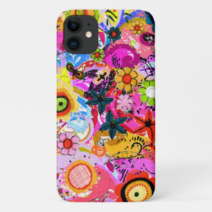 Cute colourful abstract nature insects iPhone 11 case