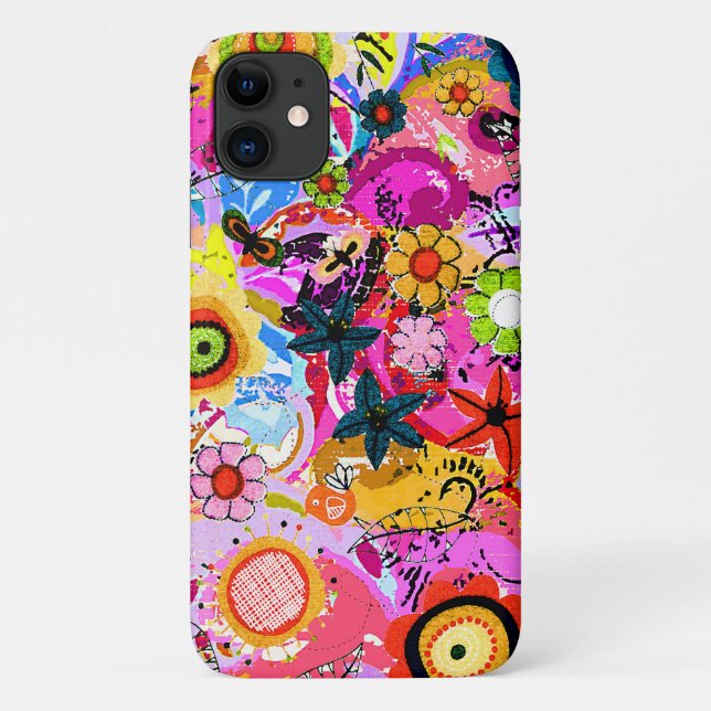 Cute colourful abstract nature insects Case-Mate iPhone case (Back)