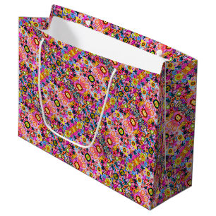 Cute colourful abstract nature insects large gift bag
