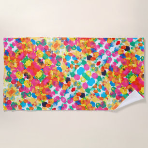 Cute colourful abstract painting beach towel