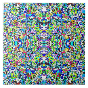 Cute colourful abstract painting ceramic tile