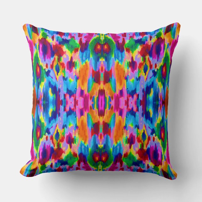 Cute colourful abstract painting design cushion (Front)