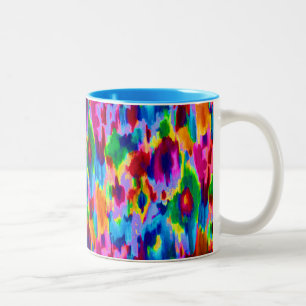 Cute colourful abstract painting design Two-Tone coffee mug