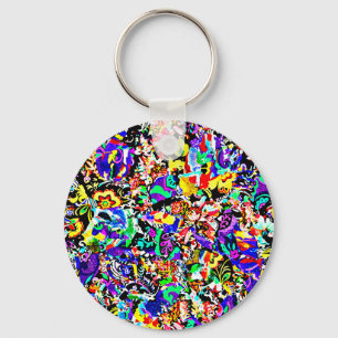Cute colourful abstract painting iPad air case Key Ring