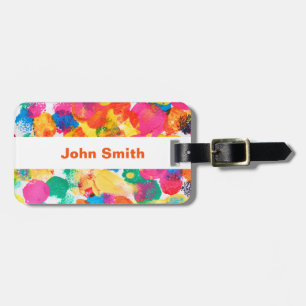 Cute colourful abstract painting luggage tag