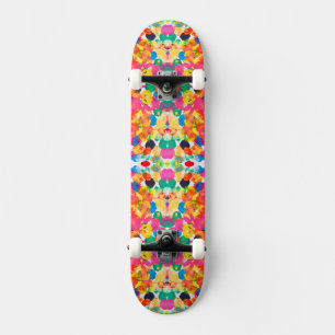 Cute colourful abstract painting skateboard