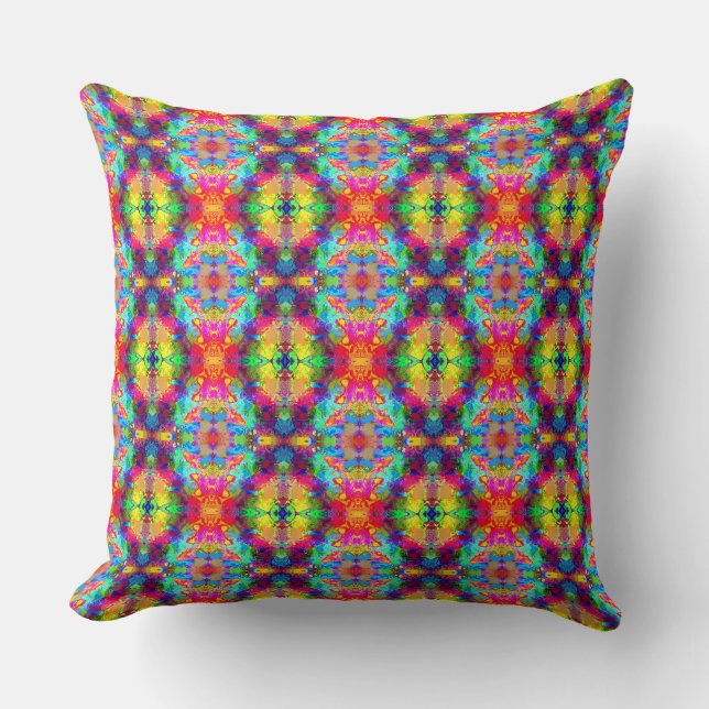 Cute colourful abstract phantom cushion (Front)