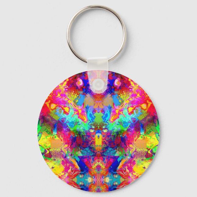 Cute colourful abstract phantom throw pillow key ring (Front)