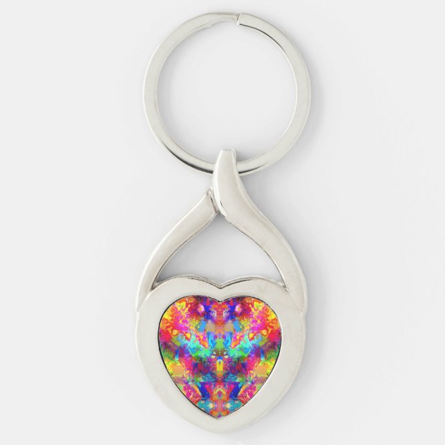 Cute colourful abstract phantom throw pillow key ring (Front)