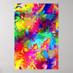 Cute colourful abstract phantom throw pillow poster