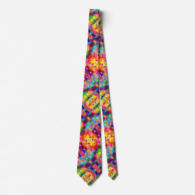 Cute colourful abstract phantom throw pillow tie (Front)