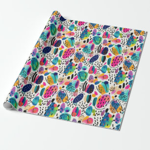 Cute Colourful Abstract Shapes Wrapping Paper