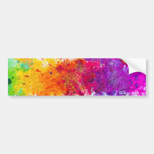 Cute colourful abstract splatter paint bumper sticker