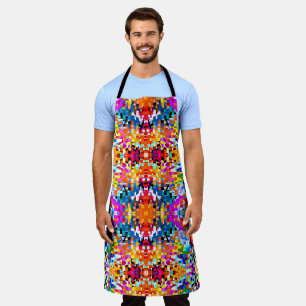 Cute colourful abstract squares apron