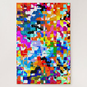 Cute colourful abstract squares jigsaw puzzle