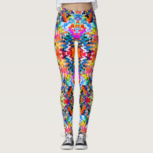 Cute colourful abstract squares leggings