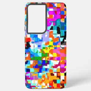 Cute colourful abstract squares notebook samsung galaxy case