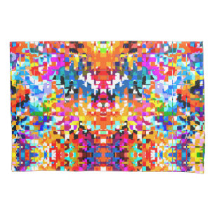 Cute colourful abstract squares pillowcase