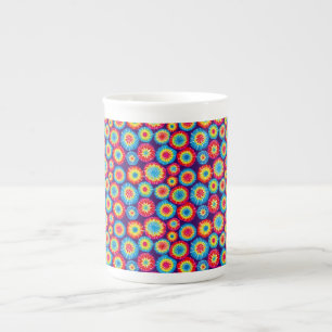 Cute colourful abstract suns patterns bone china mug