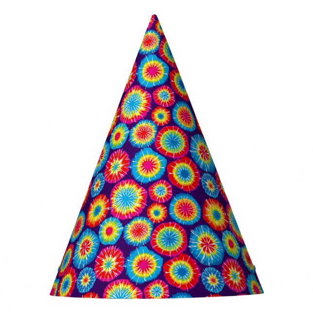 Cute colourful abstract suns patterns party hat (Front)