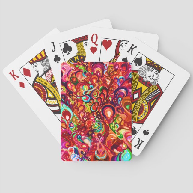 Cute colourful abstract swirl paint Case-Mate iPho Playing Cards (Back)